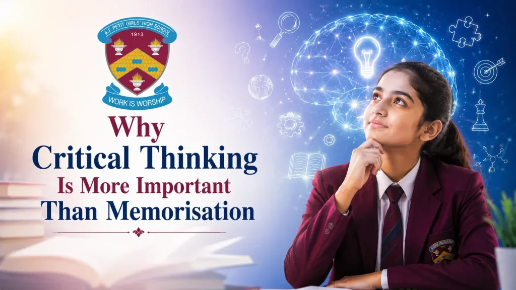 School Girl Critically Thinking