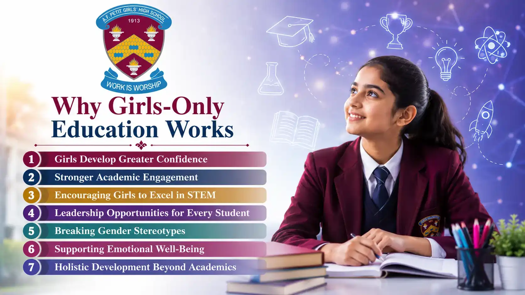 Girl Student Studying